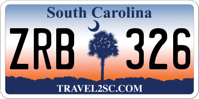 SC license plate ZRB326