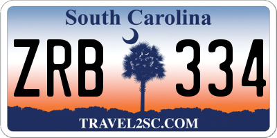 SC license plate ZRB334