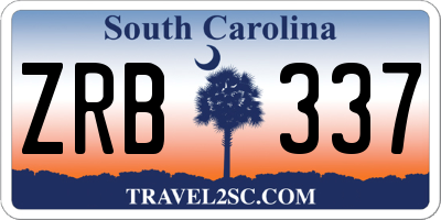 SC license plate ZRB337