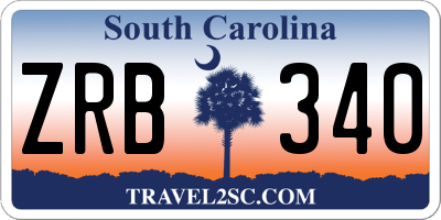 SC license plate ZRB340