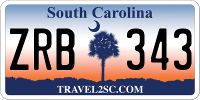 SC license plate ZRB343