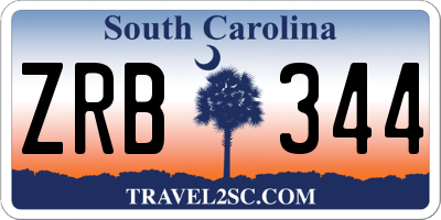 SC license plate ZRB344