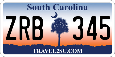 SC license plate ZRB345