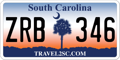 SC license plate ZRB346