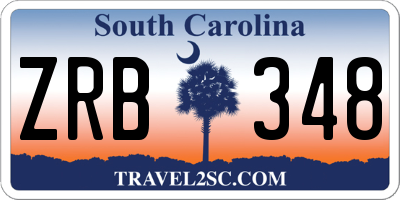 SC license plate ZRB348