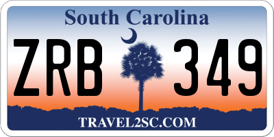 SC license plate ZRB349