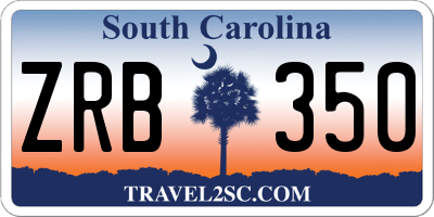 SC license plate ZRB350