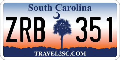 SC license plate ZRB351
