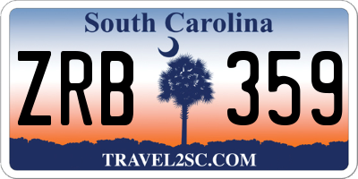 SC license plate ZRB359