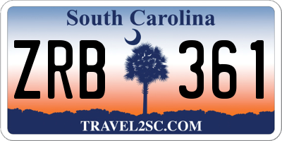SC license plate ZRB361