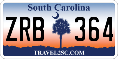 SC license plate ZRB364