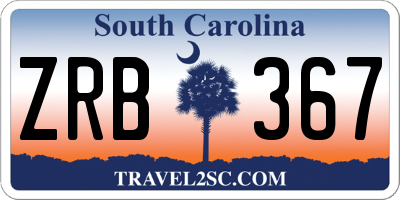 SC license plate ZRB367