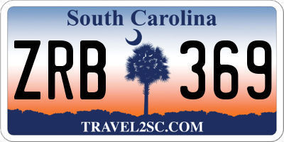 SC license plate ZRB369