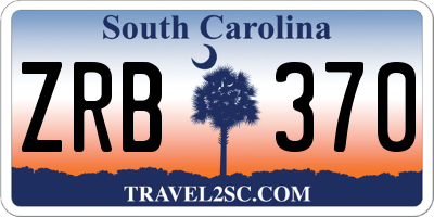 SC license plate ZRB370