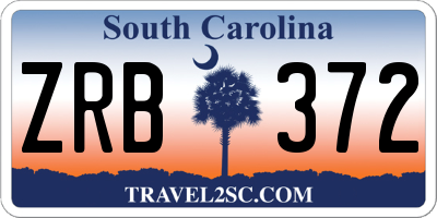 SC license plate ZRB372