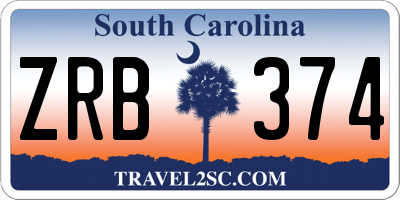 SC license plate ZRB374