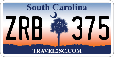 SC license plate ZRB375