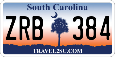 SC license plate ZRB384