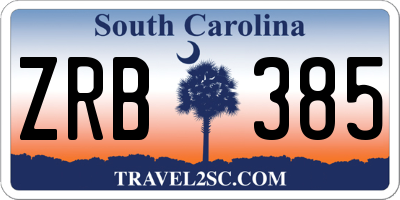 SC license plate ZRB385