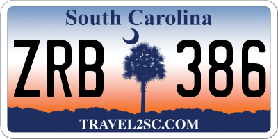 SC license plate ZRB386