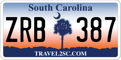 SC license plate ZRB387