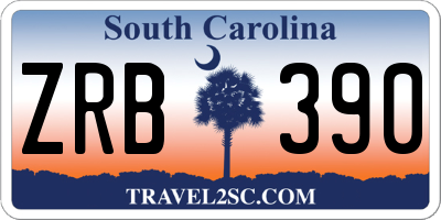 SC license plate ZRB390