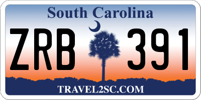SC license plate ZRB391