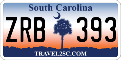 SC license plate ZRB393