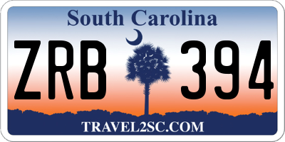 SC license plate ZRB394
