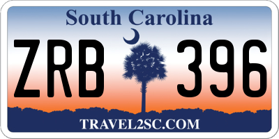 SC license plate ZRB396