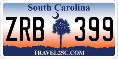 SC license plate ZRB399