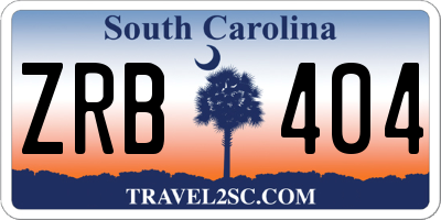 SC license plate ZRB404