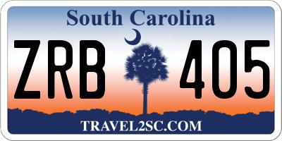 SC license plate ZRB405
