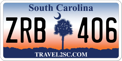SC license plate ZRB406