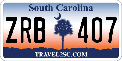 SC license plate ZRB407