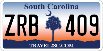 SC license plate ZRB409