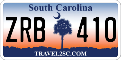 SC license plate ZRB410