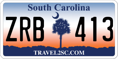 SC license plate ZRB413