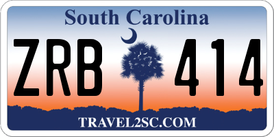 SC license plate ZRB414