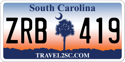 SC license plate ZRB419