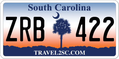 SC license plate ZRB422