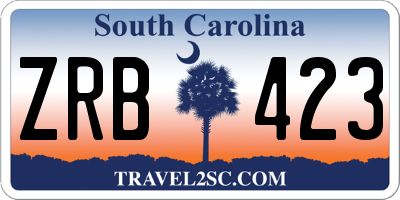SC license plate ZRB423