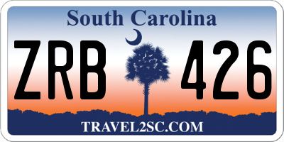 SC license plate ZRB426