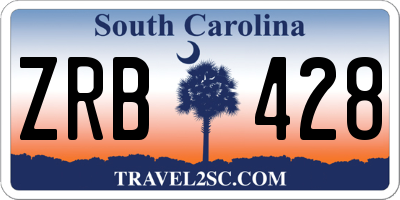 SC license plate ZRB428