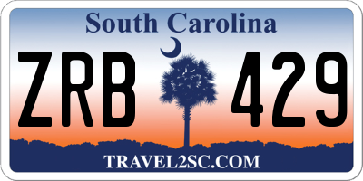 SC license plate ZRB429