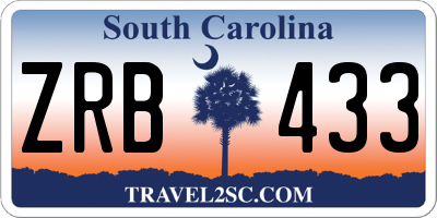 SC license plate ZRB433