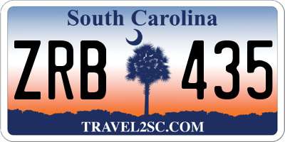 SC license plate ZRB435