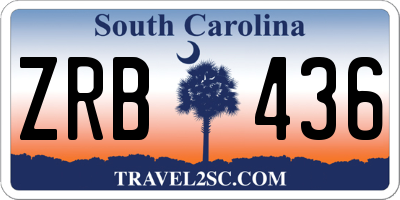 SC license plate ZRB436