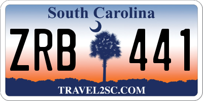 SC license plate ZRB441