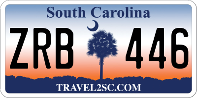 SC license plate ZRB446